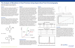 The Analysis of Menadione in Feed Premixes Using Supercritical Fluid