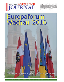 Europaforum Wachau 2016 Europaforum Wachau 2016