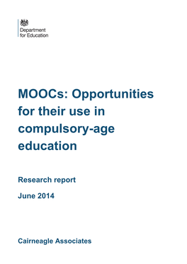 Moocs: Opportunities for Their Use in Compulsory-Age Education