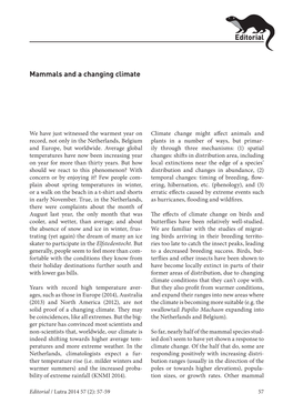 Editorial Mammals and a Changing Climate Editorial