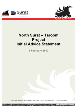 North Surat – Taroom Project Initial Advice Statement