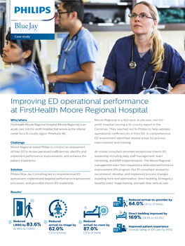 Improving ED Operational Performance at Firsthealth Moore Regional Hospital