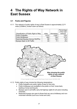 4 the Rights of Way Network in East Sussex