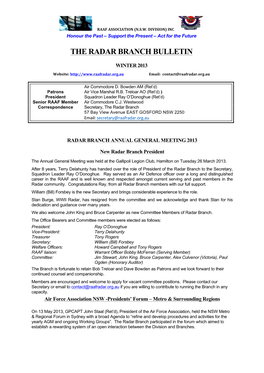 The Radar Branch Bulletin