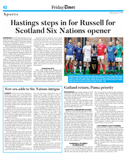 Hastings Steps in for Russell for Scotland Six Nations Opener
