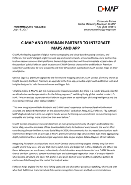 C-Map and Fishbrain Partner to Integrate Maps and App