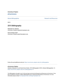 2015 Bibliography