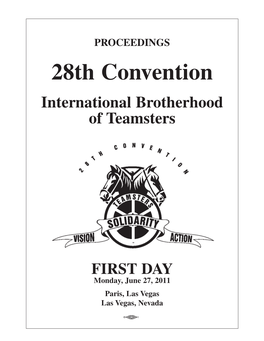 28Th Convention International Brotherhood of Teamsters