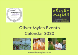 Oliver Myles Events Calendar 2020