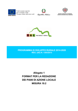 Allegato 1 FORMAT PER LA REDAZIONE DEI PIANI DI AZIONE LOCALE MISURA 19.2