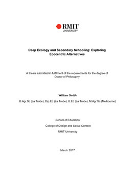Deep Ecology and Secondary Schooling: Exploring Ecocentric Alternatives