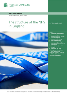 The Structure of the NHS in England