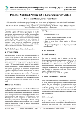 Design of Multilevel Parking Lot in Kottayam Railway Station