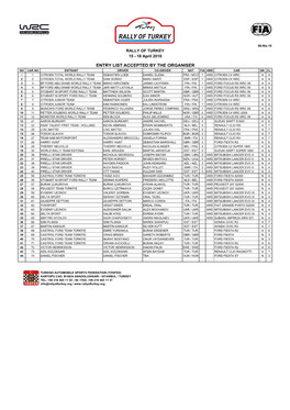 WRC Entrylist2010