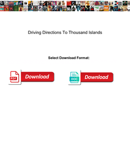 Driving Directions to Thousand Islands