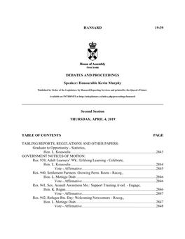 Hansard 19-39 Debates And