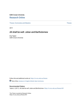 All Shall Be Well: Julian and Bartholomew