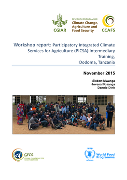 Participatory Integrated Climate Services for Agriculture (PICSA) Intermediary Training, Dodoma, Tanzania