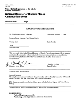 National Register of Historic Places Continuation Sheet