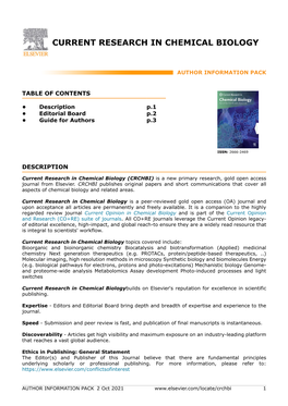 Current Research in Chemical Biology