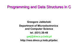 Programming and Data Structures in C