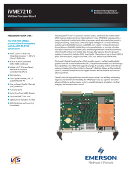 Ivme7210 Vmebus Processor Board