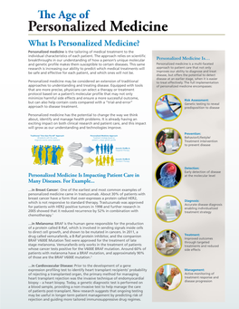 What Is Personalized Medicine? Personalized Medicine Is the Tailoring of Medical Treatment to the Individual Characteristics of Each Patient