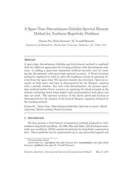 A Space-Time Discontinuous Galerkin Spectral Element Method for Nonlinear Hyperbolic Problems