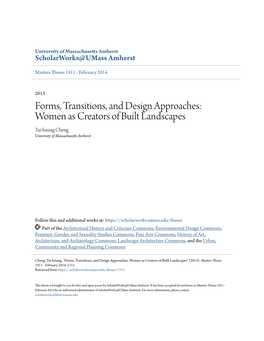 Women As Creators of Built Landscapes Tai-Hsiang Cheng University of Massachusetts Amherst