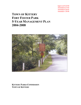 2004-2008 Ft Foster Management Plan