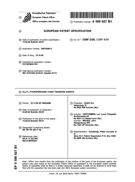 Allyl Hydroperoxide Chain Transfer Agents