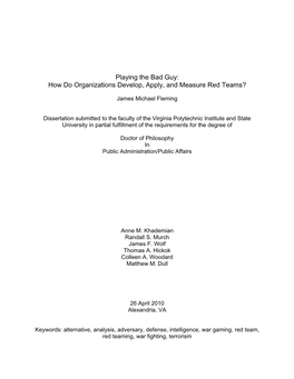 Playing the Bad Guy: How Do Organizations Develop, Apply, and Measure Red Teams?