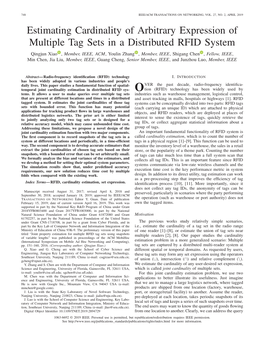 Estimating Cardinality of Arbitrary Expression of Multiple Tag Sets in A