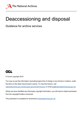 Deaccessioning and Disposal