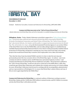 Commercial Fishermen Join in the “Call to Protect Bristol Bay”
