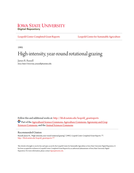 High-Intensity, Year-Round Rotational Grazing James R