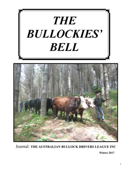 Journal: the AUSTRALIAN BULLOCK DRIVERS LEAGUE INC Winter 2017