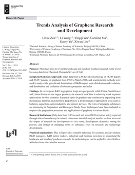 Trends Analysis of Graphene Research and Development