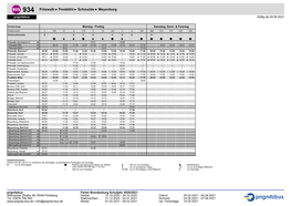 934 Pritzwalk ÷ Preddöhl ÷ Schmolde ÷ Meyenburg Prignitzbus Gültig Ab 29.06.2021