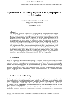 Optimization of the Startup Sequence of a Liquid-Propellant Rocket Engine