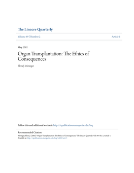 Organ Transplantation: the Thice S of Consequences Elora J
