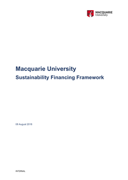 Macquarie University Sustainability Financing Framework