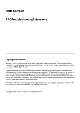 Delta Controls Faqtroubleshootingextensions