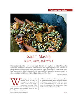 Garam Masala Tested, Tasted, and Passed