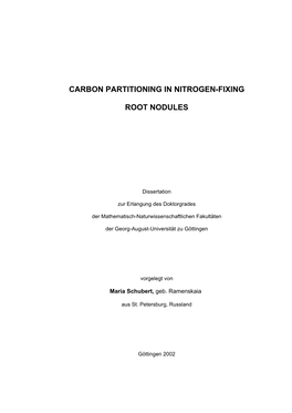 Carbon Partitioning in Nitrogen-Fixing Root Nodules