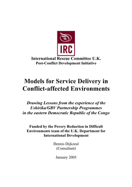 Models for Service Delivery in Conflict-Affected Environments