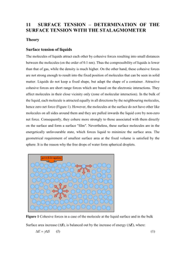 Determination of the Surface Tension with the Stalagmometer