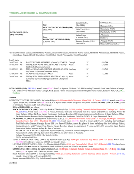 TAILORMADE PEDIGREE for ROMANISED (IRE)