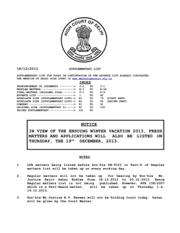 18/12/2013 Supplementary List