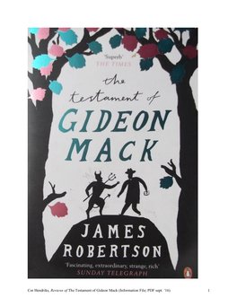 The Testament of Gideon Mack (Information File; PDF Sept